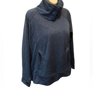 Kavu Heather Blue Thea Brushed Fleece Pullover Sweatshirt Sz. XL Pockets Casual